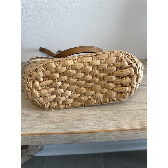 Style & Co Straw Tote Natural Stripe New NWT $99 Retail Brand - Picture 3 of 5